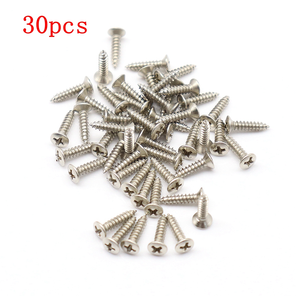 30/50/100 stk. elektrisk guitar bas slagplader bagplader jackplade monteringsskruer til st tl sg lp guitar 2.5 × 12mm: Lysegul