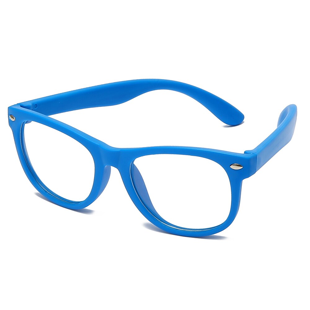 Baby anti blå stråler briller firkantet optisk ramme til børn silikone briller piger drenge anti træthed computer eyeware: Blå ramme