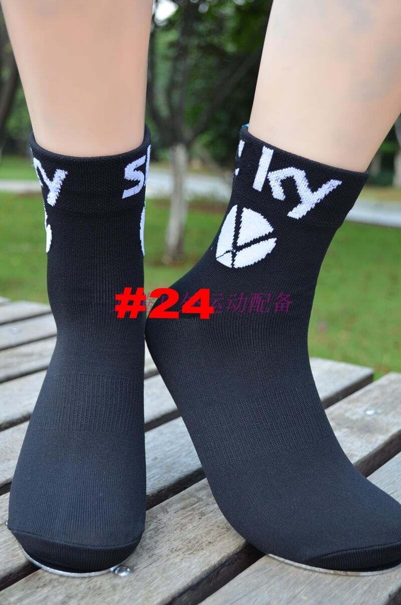 3 pairs/lot pro team spain M cycling socks breathable high knee Protect Feet Breathable Wicking sprots Sock Outdoor Road Bike: black sk