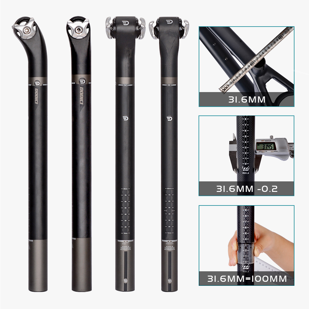 DODICI 27.2/30.8/31,6 Kohlenstoff Faser Fahrrad Sattelstütze MTB Rennrad Sitz Rohr Kohlenstoff Sitz Post 5 grad 20 grad 400mm Teile