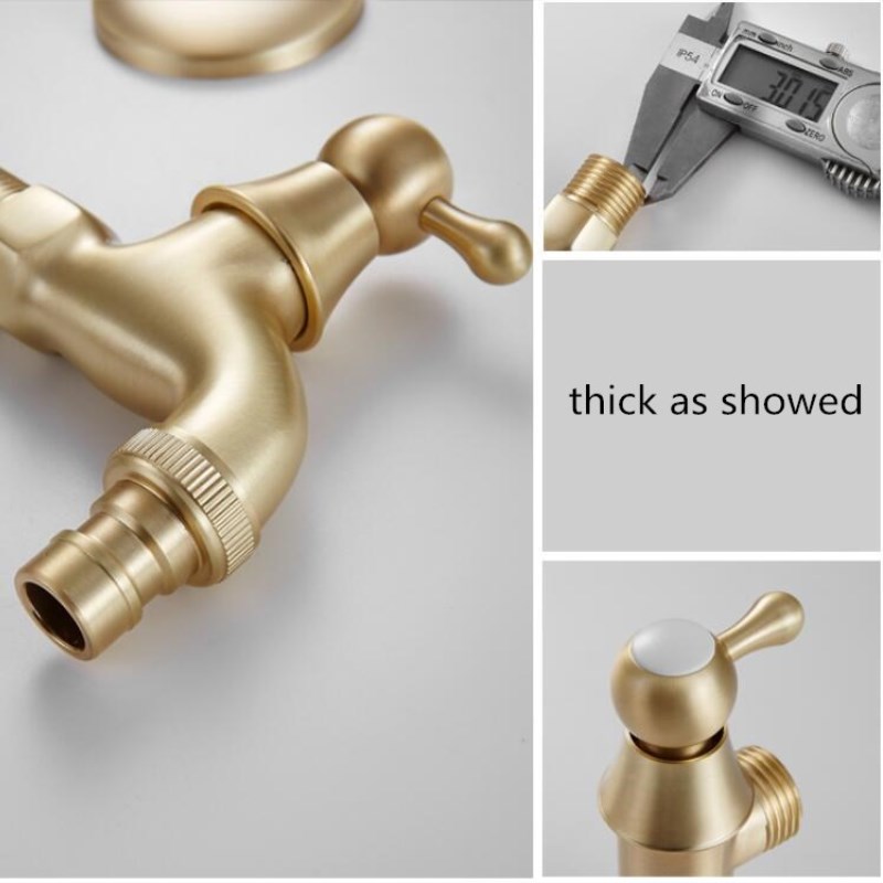 Total brass Bush Gold Finished washing machine faucet bibcocks faucet tap garden outdoor mixer