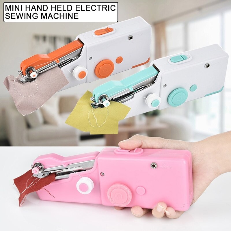 Portable Handheld Sewing Machines Kit Stitch Sew Needlework Cordless Clothes Fabrics Electric Sewing Machine with Sewing
