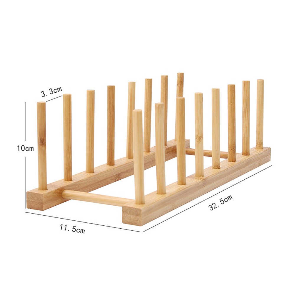 Kitchen Dish Drain Rack Dinnerware Storage Organizer Tray Plate Drying Shelf Wooden Book Cups Display Stand Drainer Holder: G362336