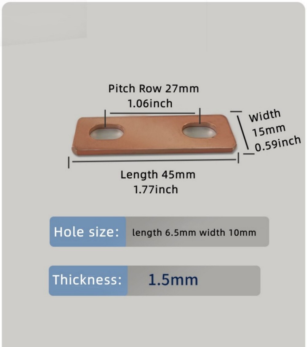 Bus Bars Connector Red Copper for LiFePO4 Cell 30Ah-300Ah Lithium Battery Red Copper Pickling Busbar Brass M6: Beige