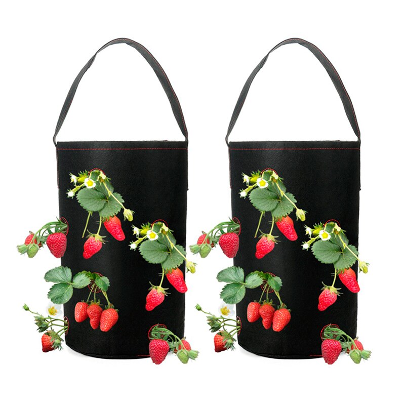 Vilt Opknoping Tuin Boerderij Thuis Planten Grow Bag Thuis Aardbei Bloem Groente Bloem Aardappel Planten Planter Bag Hand Mand