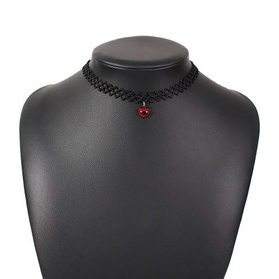 Eenvoudige damesdecoratie sleutelbeenketting kleine duivel spook creatieve carnaval halloween ketting vrouwelijke ketting sieraden: Zwart 3