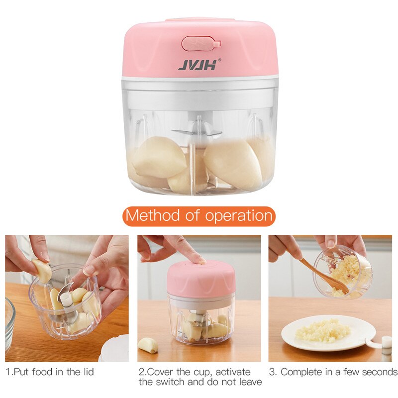 Elektrisk mini køkken grøntsagshakker mad hvidløg frugtskærer kværn hakker hakker kødknuser presse foodprocessor 50