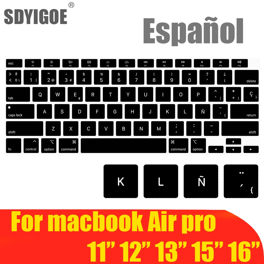 Z ñ hiszpańska osłona klawiatury Protector dla Macbook Air13 A2337A2179 dla Macbook Pro13 A2338A2289 A2159 klawiatura folia ochronna