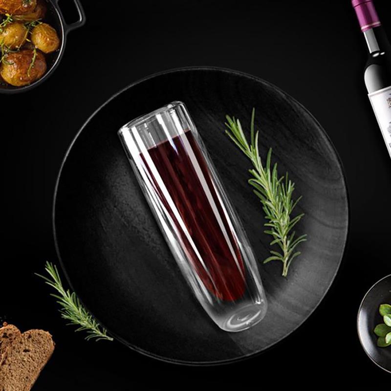 5.1oz genomskinliga ölglasmugg dubbla vägglager isolerad ölmugg vatten vin ölkopp för festhem