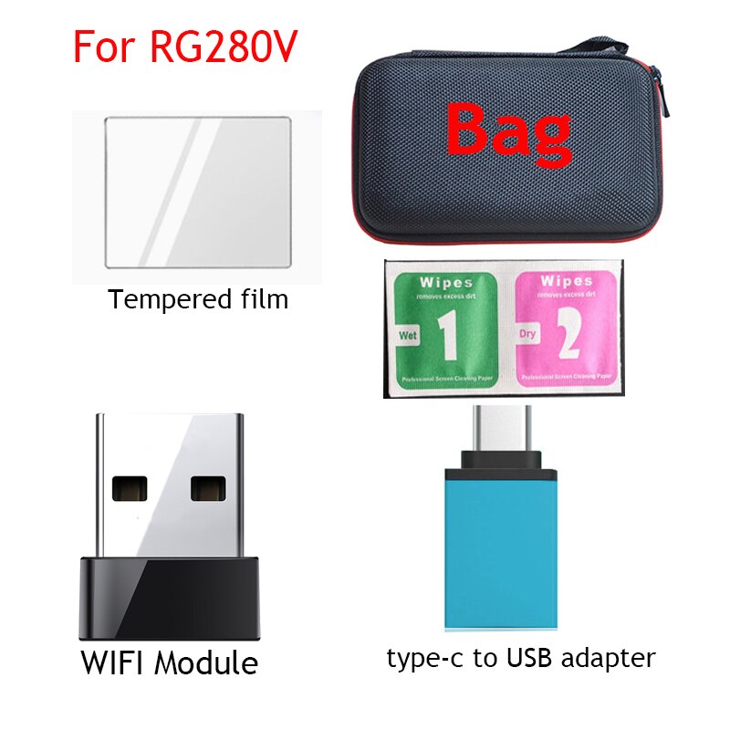 Anbernic Onderdelen Voor RG351M/RG350M/RG351P/RG350/RG350P/RG280V/RG280M Universele Tas Glas Screen protector Hd Kabel Hd Retro Game