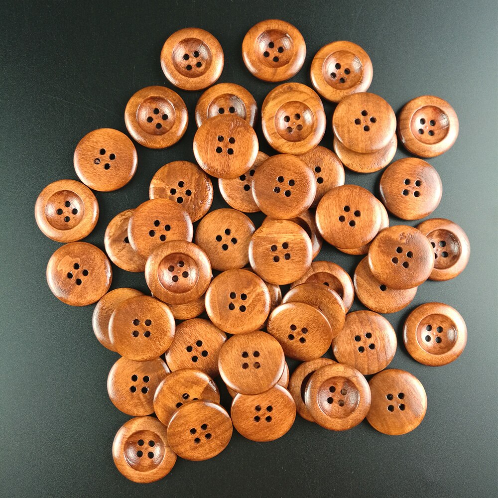 4 gaten 20 stuks ronde houten knopen diy kleding kleding naaien decoratieve knopen 25mm(1 ") scrapbooking knopen voor kleding