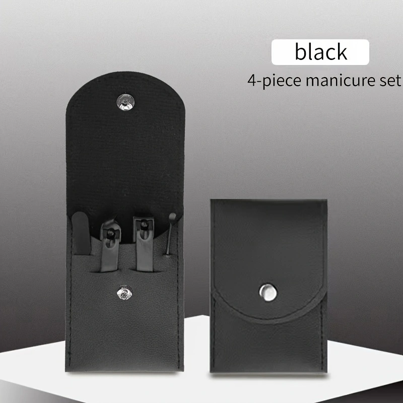 Juego de cortaúñas, herramientas de belleza prácticas, cortaúñas para manicura, cortaúñas, cuchillo para pedicura, cuchillo pelador de orejas, manicura de uñas T: Negro