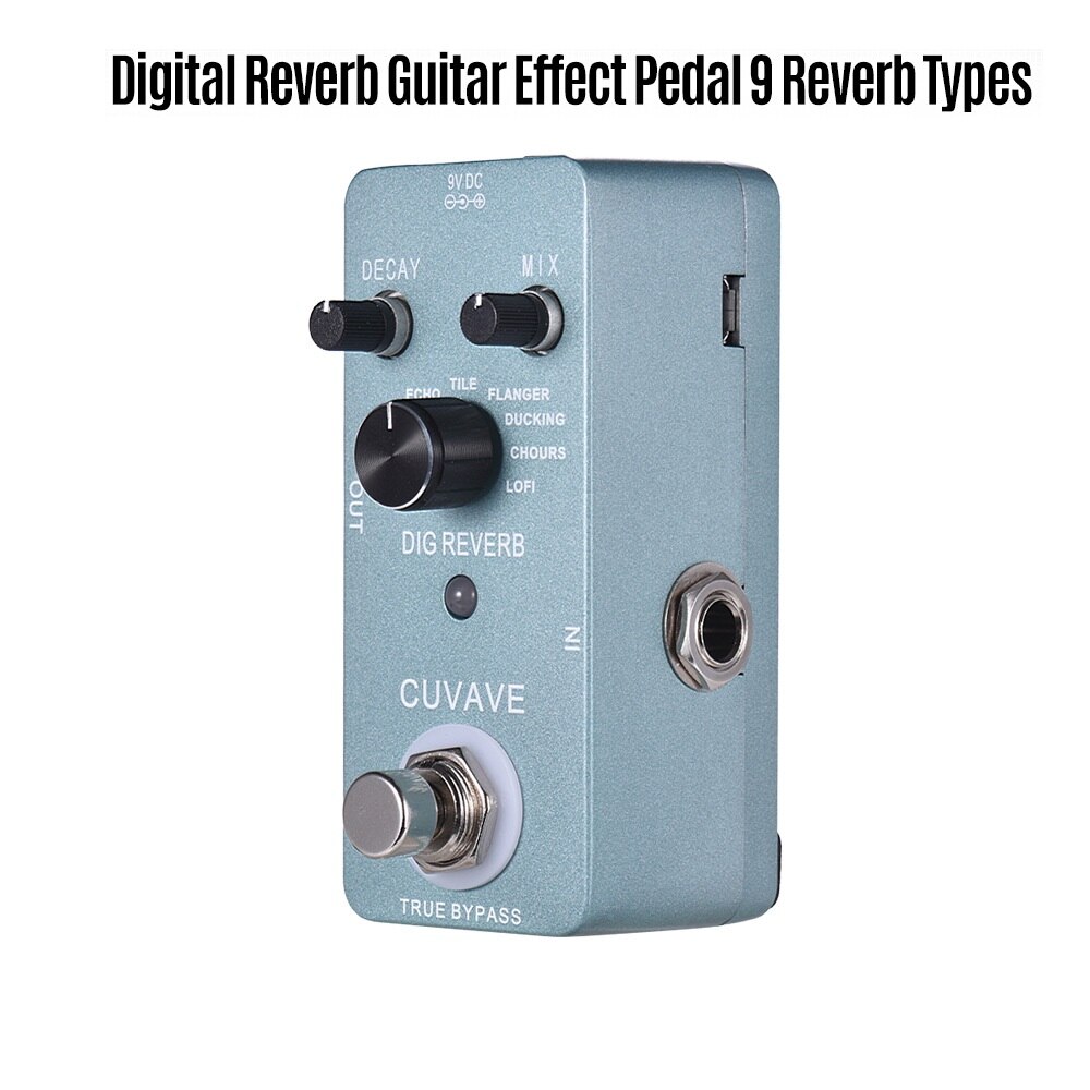 Serie gitaar effectpedaal 8 effecten gitaarpedaal true bypass volledig metalen shell gitaar onderdelen & accessoires: Digitale galm