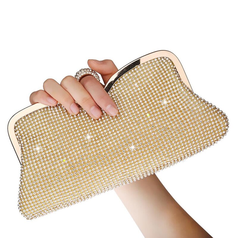 Vintage Kralen Avondtasje Geborduurde Tas Diamant Lovertjes Clutch Bruid Tas