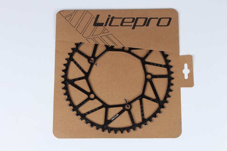 Litepro Bici Pieghevole 170 millimetri Guarnitura 130bcd Catena di Riciclaggio Della Bicicletta-anelli Manovella Set 50-58t: Black 56T chainring