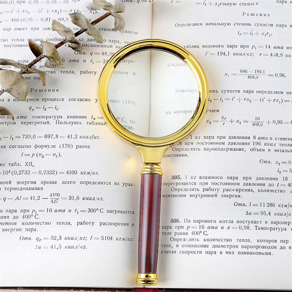 Draagbare Vergrootglas 6X Handheld Houten Handvat Vergrootglas Eye Loep Glas