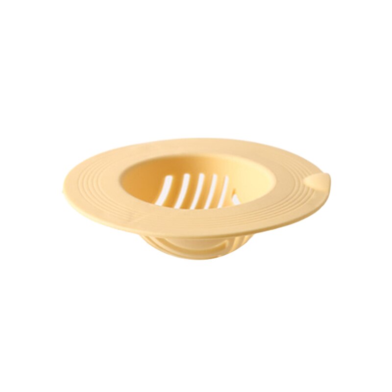 Kitchen Sink Drain Filter Silicone Wheat Straw Filter Mat Bathroom Hair Catcher Stopper Trapper Drain Hole Filter Colanders Tool: yellow