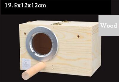Parrot Parakeet Wooden Bird Breeding Box Eco-friendly Protect Eggs Incubator Warm Bird Nest For All Mini Birds Cage Accessories: S size left open