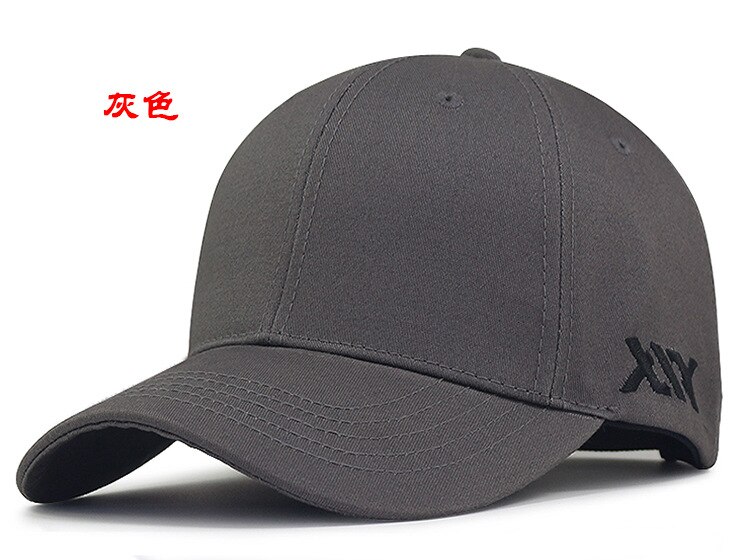 58-60 60-68Cm Grote Hoofd Man Big Size Causale Piekte Hoeden Cool Hiphop Hoed Man plus Size Baseball Caps: Grijs