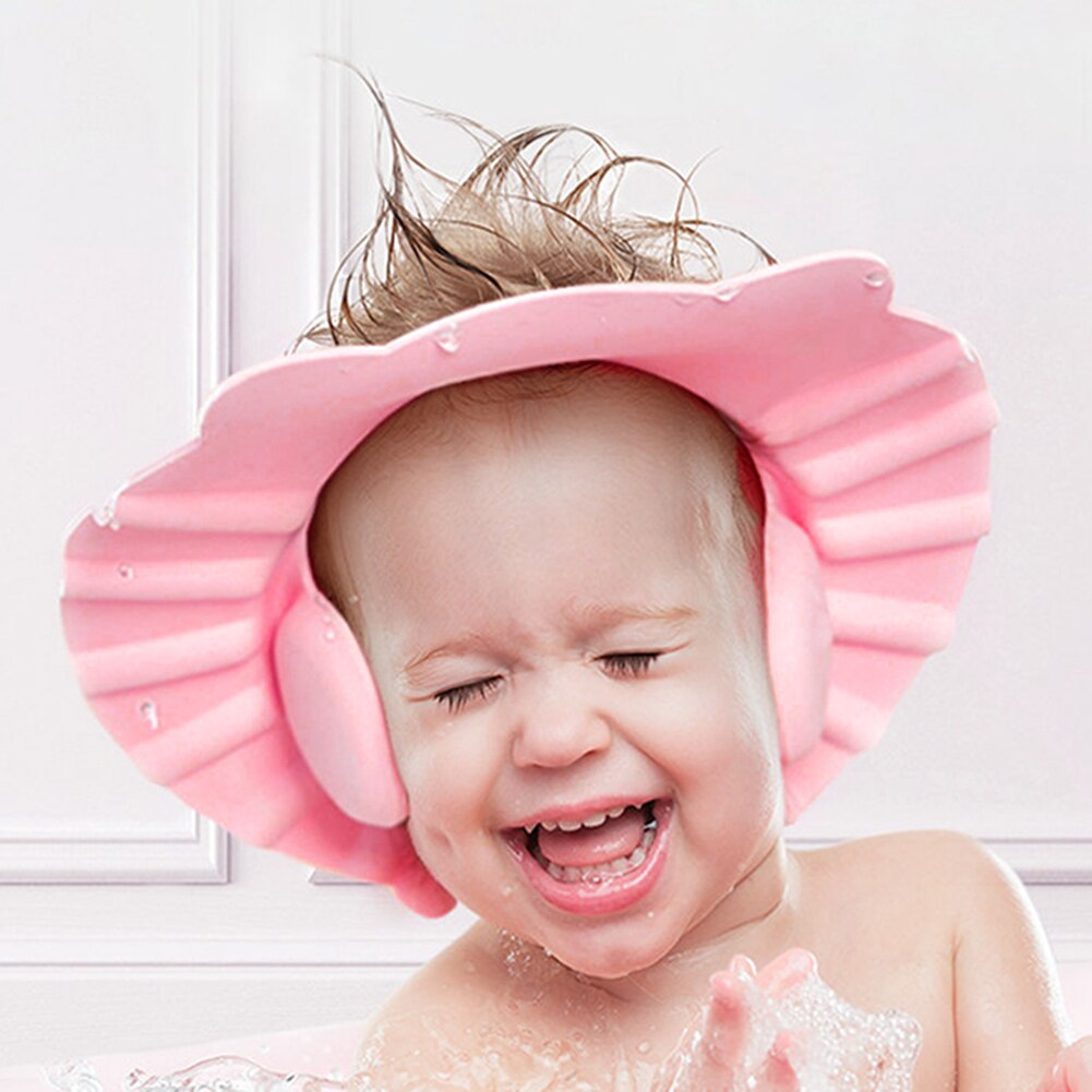 Tegneserie egern baby shower shampoo kasket vask hår sikker børn bad beskytte øre og øjenskærm hat kasket til baby børn børn