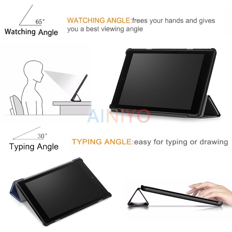 Pokrowiec na Amazon New Fire HD10 2019 pokrowiec na Tablet Funda na ogień HD 10 2017 pokrowiec Slim magnetyczny składany statyw Shell + film długopis stylus