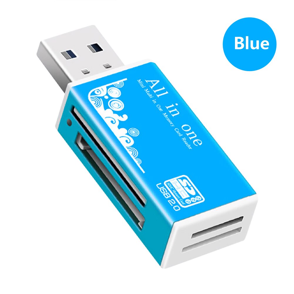 Usb 2.0 Naar Micro-Sd Tf Adapter Otg Cardreader Mini Kaartlezer Smart Memory Kaartlezer Voor Micro sd Kaartlezer: Blauw