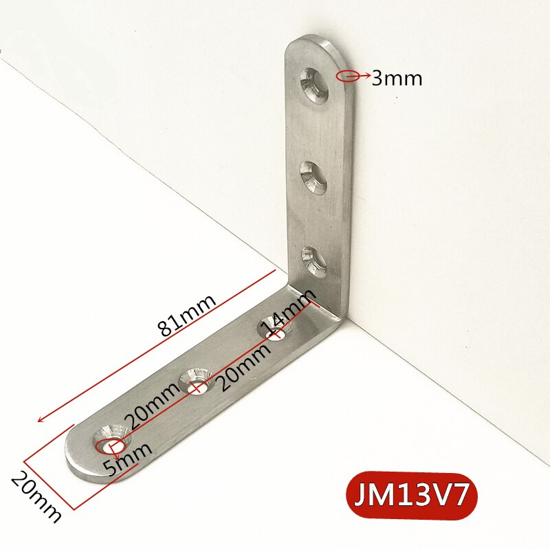 Thickened 2.5mm/3mm L Shape Corner Bracets Stainless Steel Brackets 90 Angle Joint Fastener Shelf Support for Furniture Hardware: JM13V7