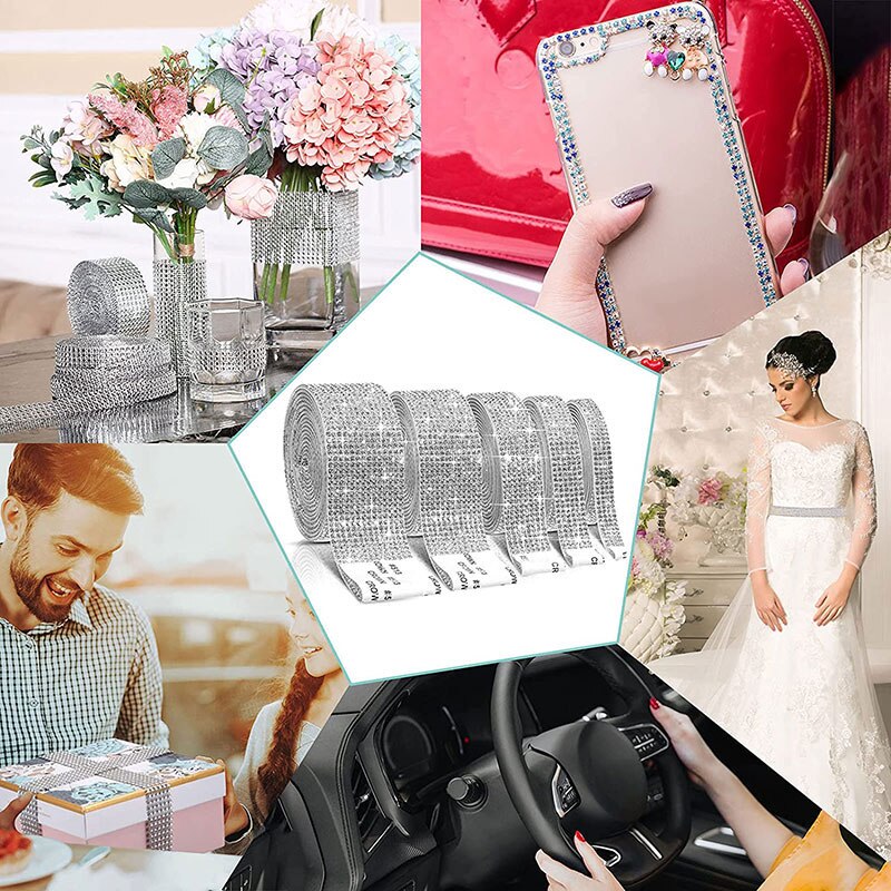 Autocolant autoadeziv cu strasuri de 1 yard, panglica cu cristale sclipitoare, autocolante pentru bijuterie de diamante pentru telefonul auto, pantofi diy, decorare haine