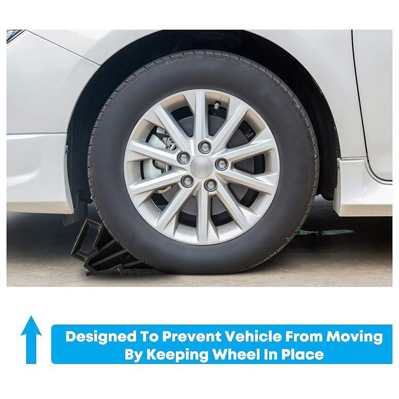 Hjulklodser, dækklodser bil skridsikker dækstøtteunderlag hjælper med at holde dine biler på plads (sort)