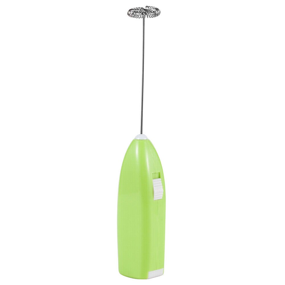 Batidor eléctrico de mano para cocina, Mini batidor de acero inoxidable para huevos, café, leche, práctico utensilio de cocina fácil de limpiar: green