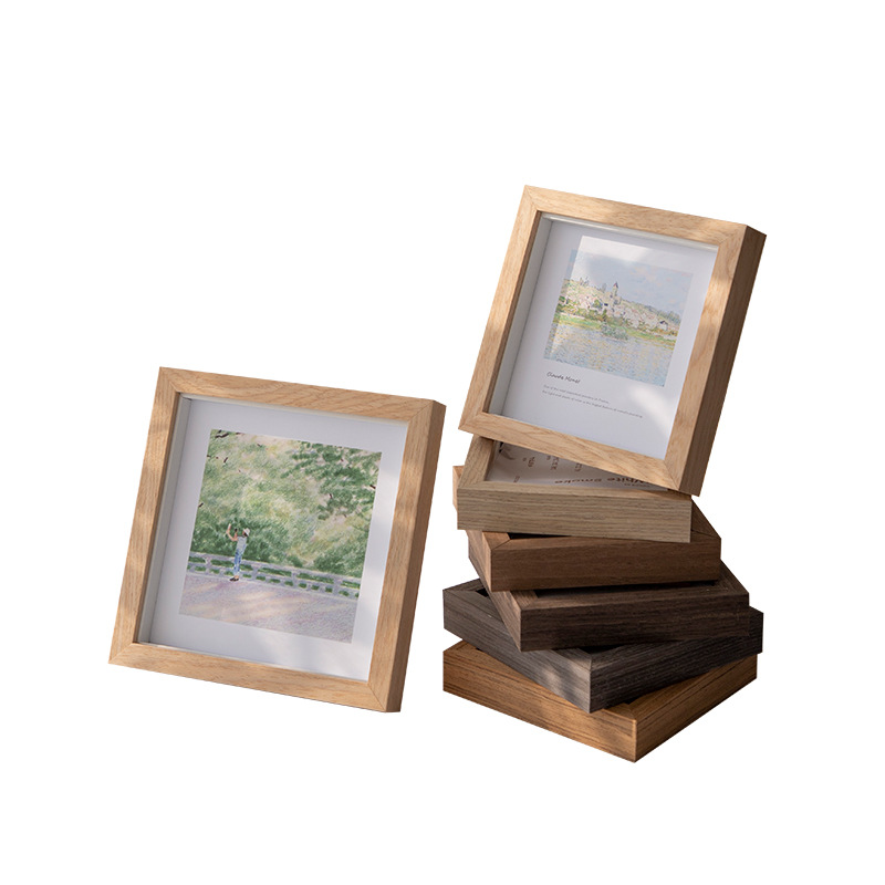 Minimalistisch vierkant houten fotolijst voor wand- en bureaudecoratie, holle vierkante fotolijst 6x6 8x8 inch