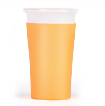 1PC 360 Degree Can Be Rotated Cup Baby Learning Drinking Cup LeakProof Child Water Cup Bottle 260ML: No Handle Orange