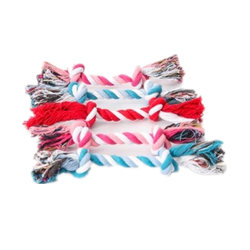 Jouets à mâcher en corde de coton à Double nœud pour chien, molaires résistantes aux morsures, petit gabarit, nettoyage des dents