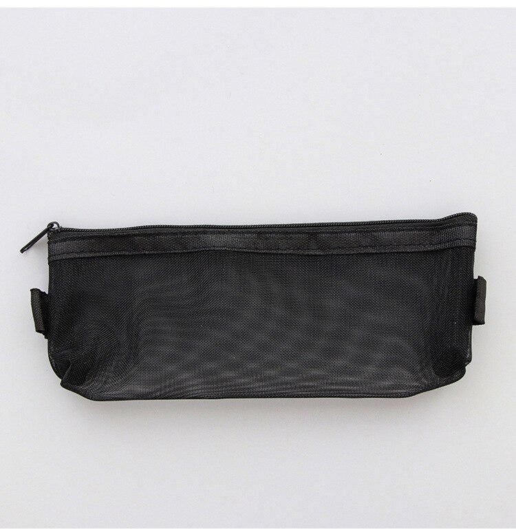 Simple Transparent Mesh Pencil Case Office Student Pencil Cases Nylon Kalem Kutusu School Supplies Pen Box Astuccio Scuola BD37: 3