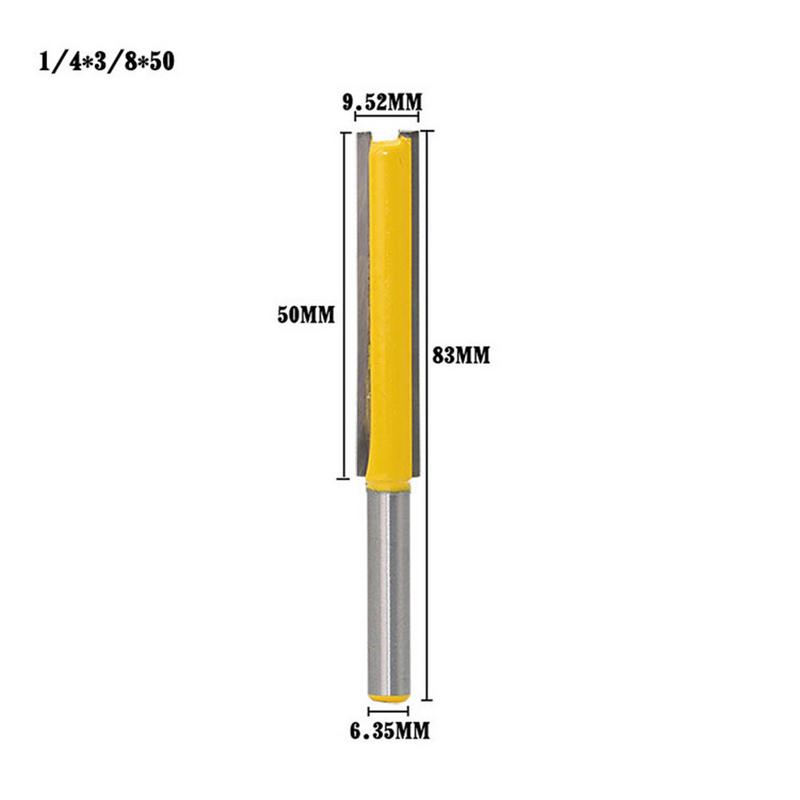 1 pièces 1/4 "tige 50/76mm Extra Long affleurant garniture routeur Bit bois fraise outils