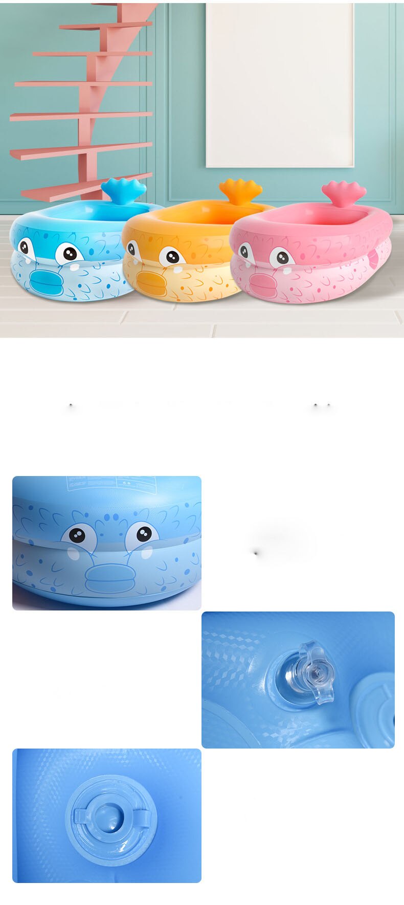 Los niños piscina inflable lindo pez globo piscina para bebé al aire libre playa piscina juguetes inflables para niños verano piscinas de agua