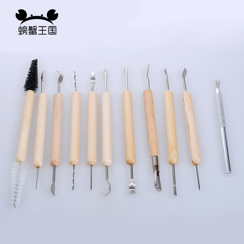 11pcs/set Clay Sculpting Kit Sculpt Smooth Wax Carving Pottery Ceramic Tools Polymer Shapers Modeling Carved Tool