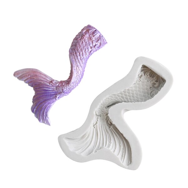 Mermaid Tail Silicone Mold Sugarcraft Cookie Cupcake Chocolade Bakvorm Fondant Cake Decorating Gereedschap: B