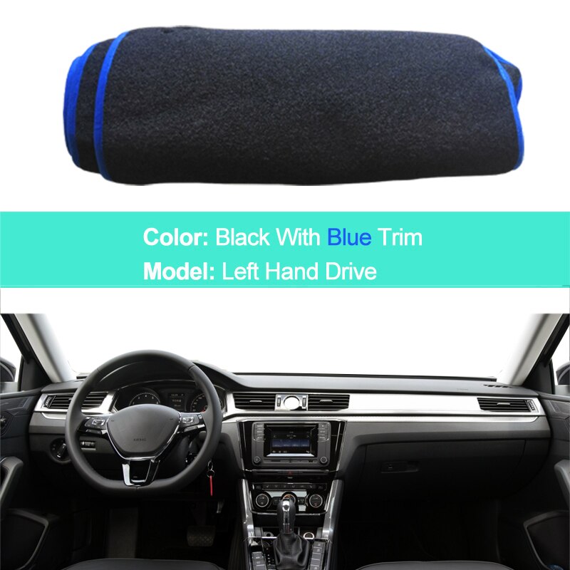 Dla Volkswagen VW PASSAT 2016 2017 2018 2019 2020 B8 nowy 2 warstwa samochodu wnętrze deska rozdzielcza pokrywa mata na deskę rozdzielczą dywan parasol przeciwsłoneczny peleryna Podkładka: LHD niebieski