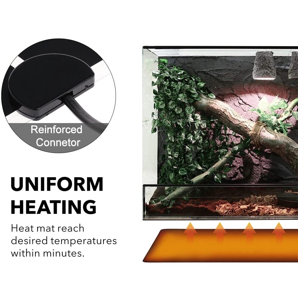 5-35W Heizung Warme Pad Terrarium Reptilien Wärme matt Einstellbare Temperatur Regler Inkubator Klettern Haustier matt Werkzeuge Schwarz
