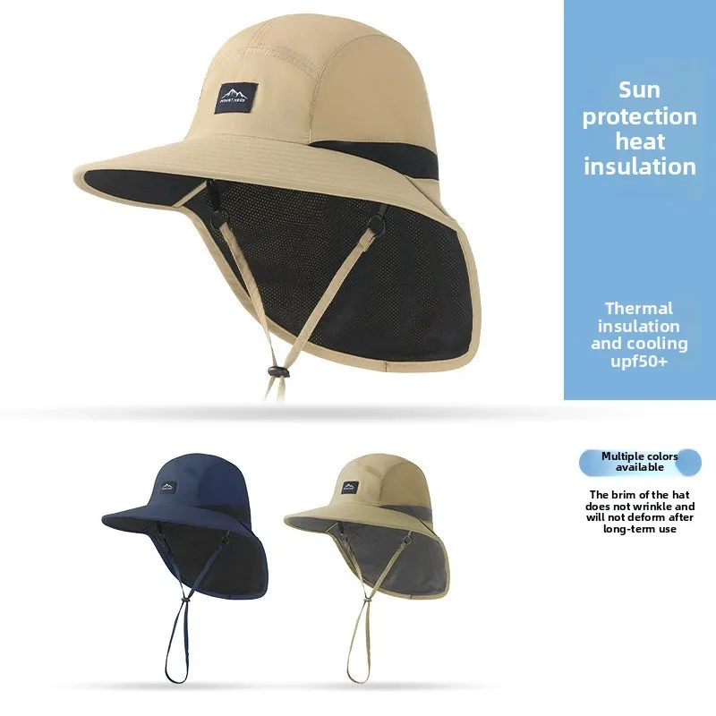 Zomerhoed met brede rand, petten met nekbescherming, unisex bucket hats, outdoor zonneklep, sneldrogende panamahoed, zonnebrandcrème, pet voor vissen en wandelen.