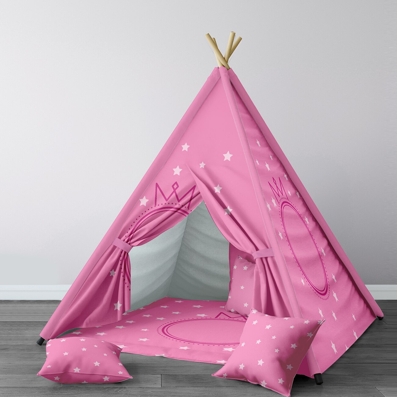 Spielen Zelt für freundlicher Wigwam tragbar drinnen Spielplatz Zelte freundlicher Schlafzimmer Rosa Nette Krone Sterne Modell 233