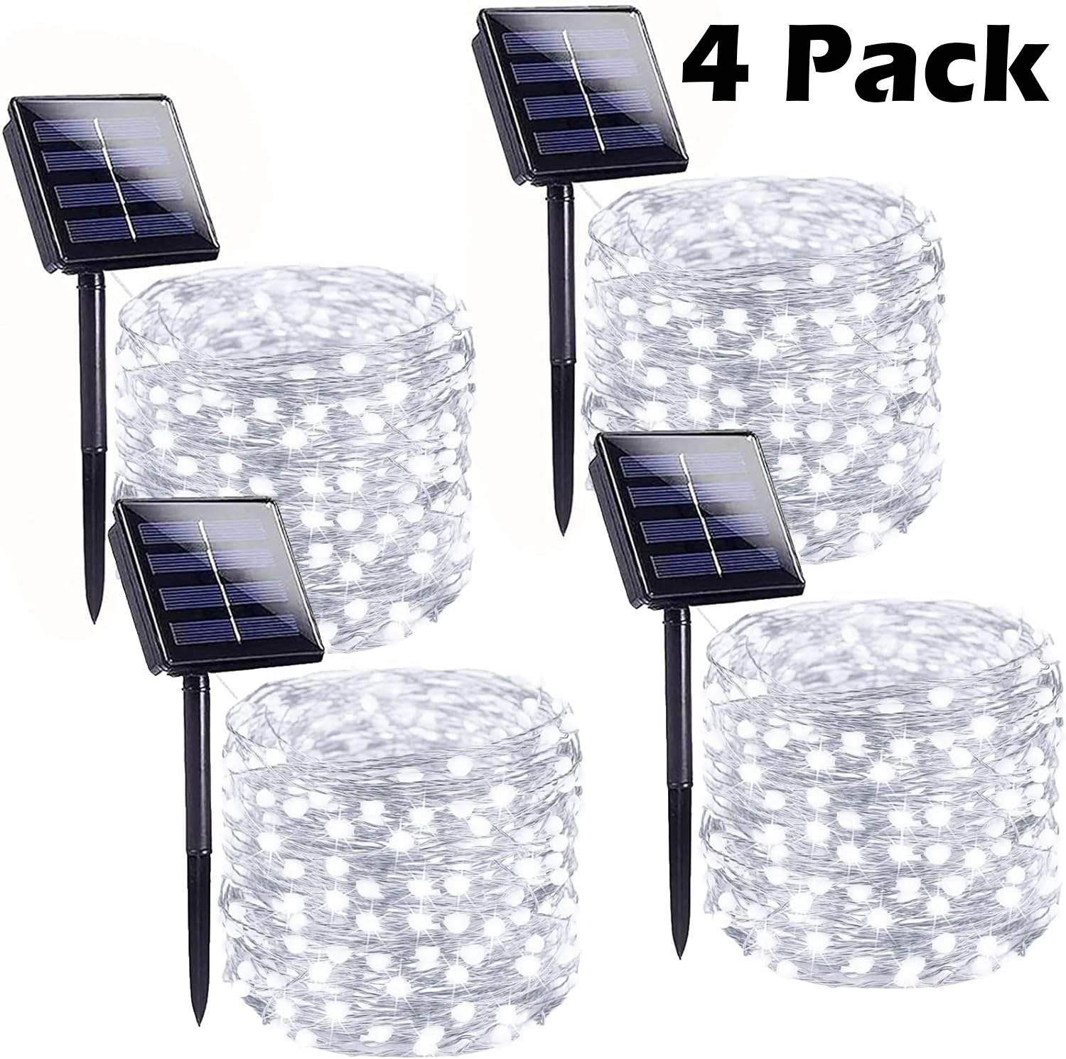 1/2/4pc Solar String Lights Outdoor LED Solar Twinkle Lights Outside Waterproof 8 Modes Fairy Decoration for Garden Yard Wedding: pink / 100-300W