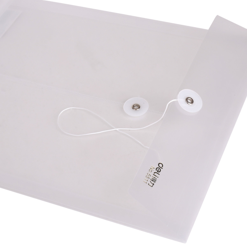 File folder A4 Transparent document bag Rope buckle hasp button classified storage stationery bag Office School 10pcs/lot