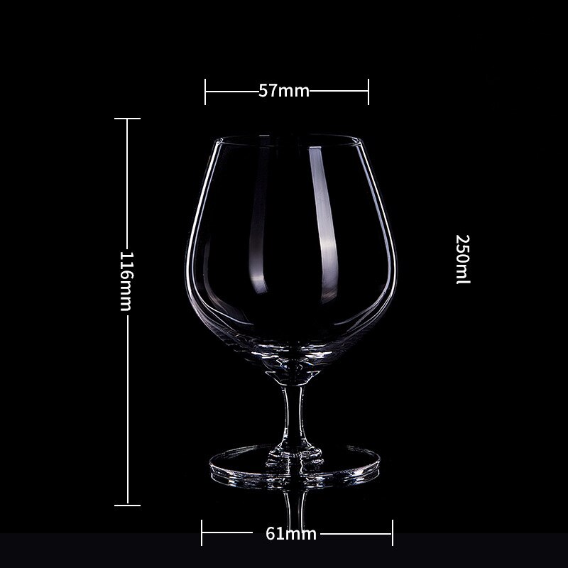 2/4 Pcs Brandy Glasses Clear Drinking Cups Crystal Small Lead-Free Wine Glass for Beer Liquor Wine Brandy Whiskey Bar Home Party: 250ml / 2pcs