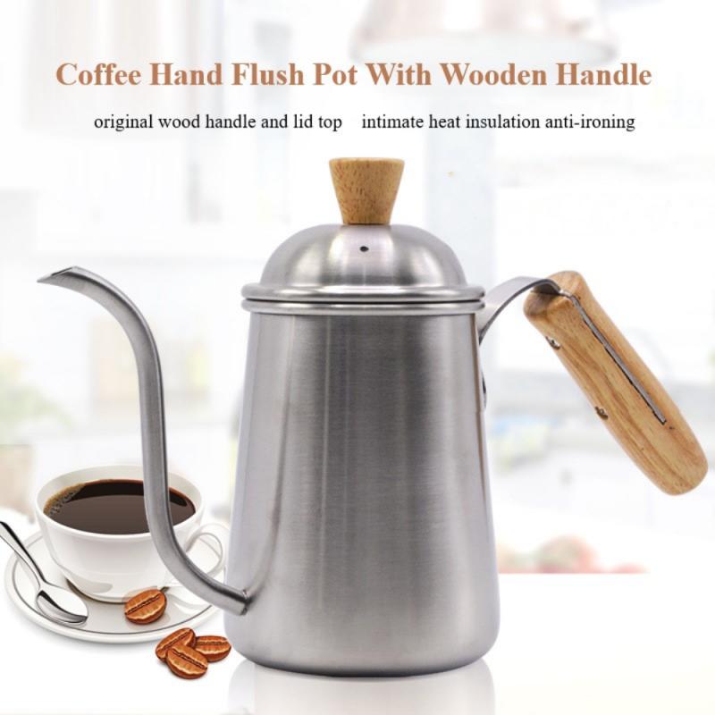 650ml Drip Type Tainless Steel Long Narrow Spout Coffee Pot Gooseneck Kettle Hand Drip Kettle Pour Over Coffee With Lid Cocina