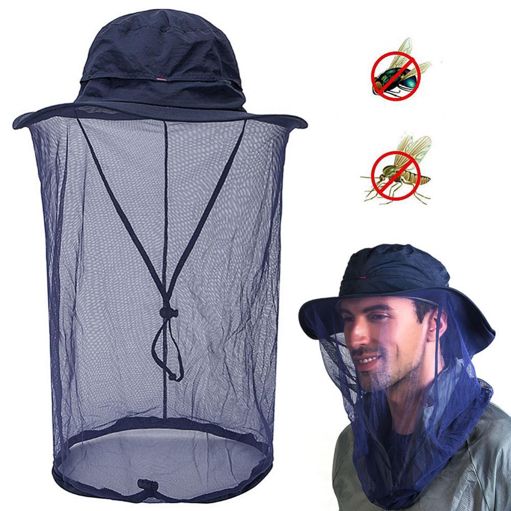 Sombrero de apicultura Unisex, malla mosquitera, máscara de red antimosquitos, antiinsectos, cabeza, máscara de protección facial, gorra de pesca al aire libre