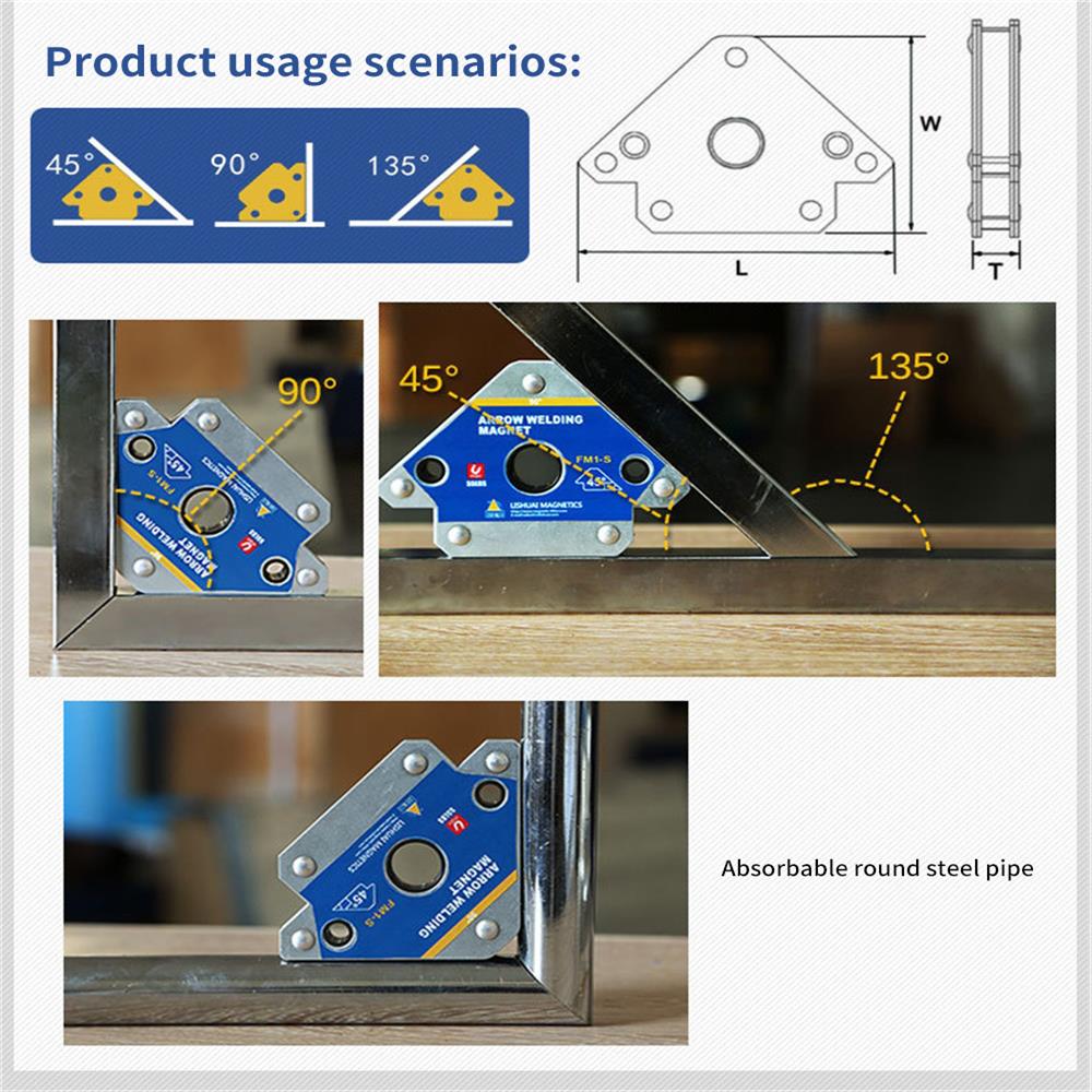 2Pcs 55LBS Magnetische Houder Lassen Hoek Multi-Hoek Soldeer Pijl Magneet Weld Fixer Klepstandsteller Locator Hulpgereedschappen 55LBS