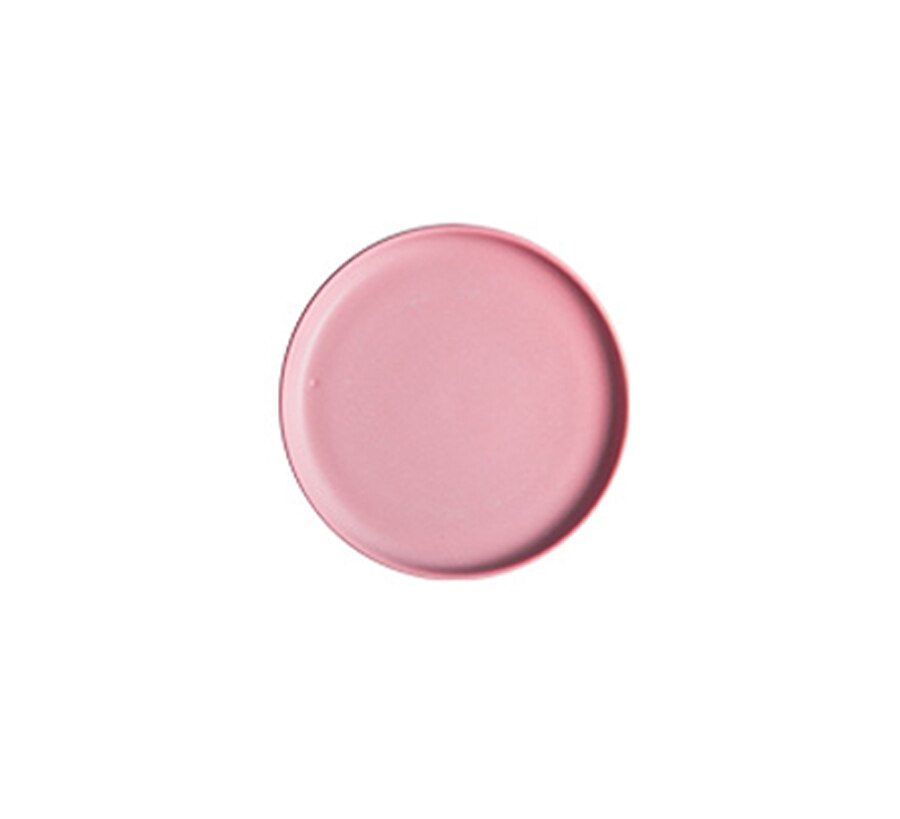 ceramic dessert cake pan Solid Plates Morden Style Round Shape Porcelain Household tableware Dish 6 inch: Pink
