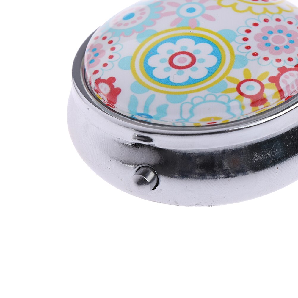 Draagbare pillendoos opvouwbare pillendoos metalen pillensnijder medicijnorganizer make-up opbergcontainer willekeurige